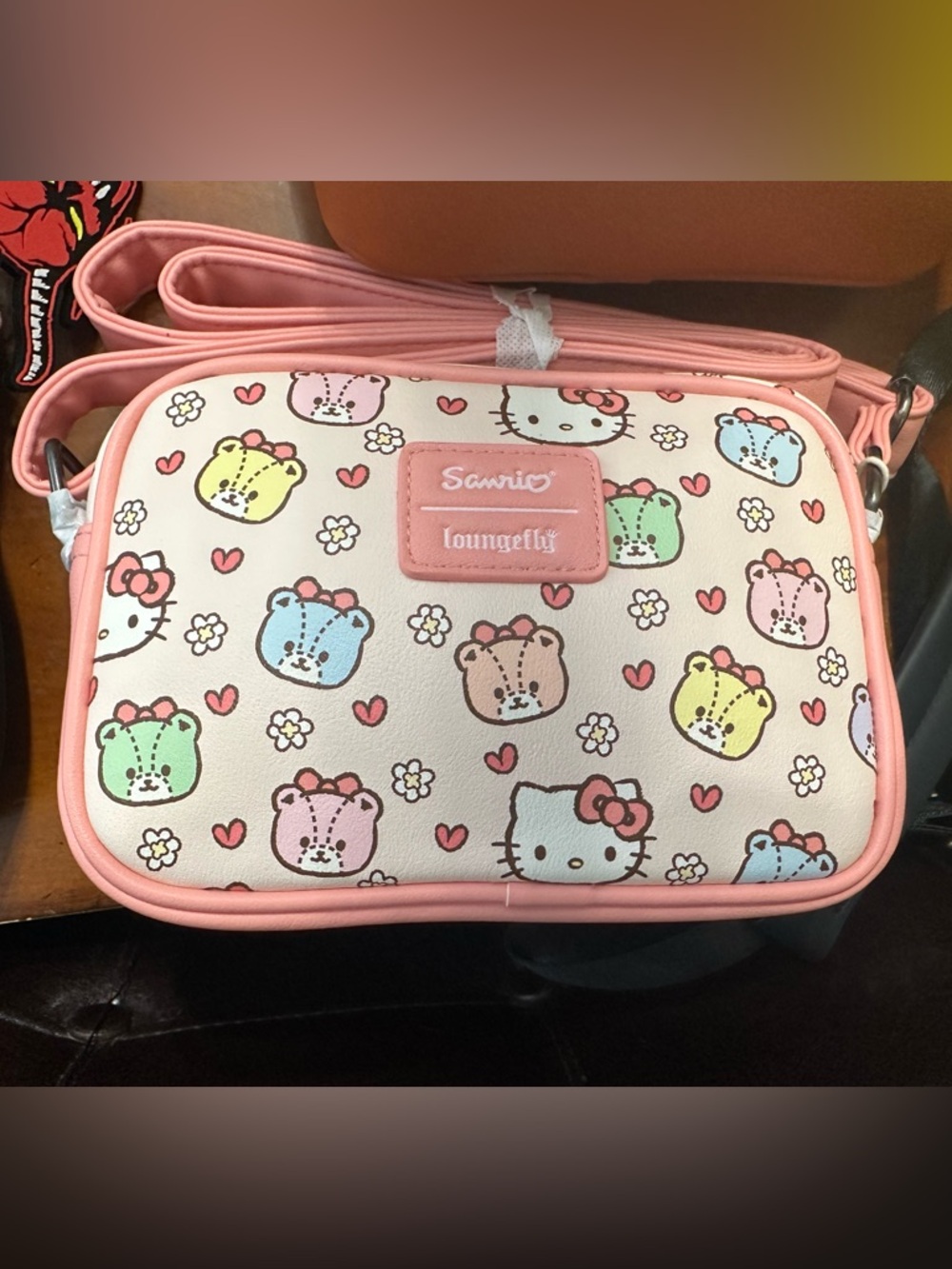 Sanrio Loungefly Kids Pink Hello Kitty Bear Crossbody Bag